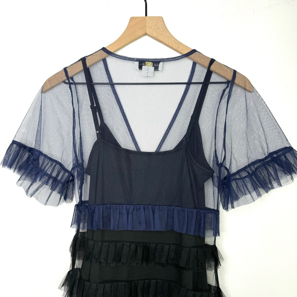 NEW Never Fully Dressed Kate Sheer Ruffled Mini Dress - Picture 9 of 15
